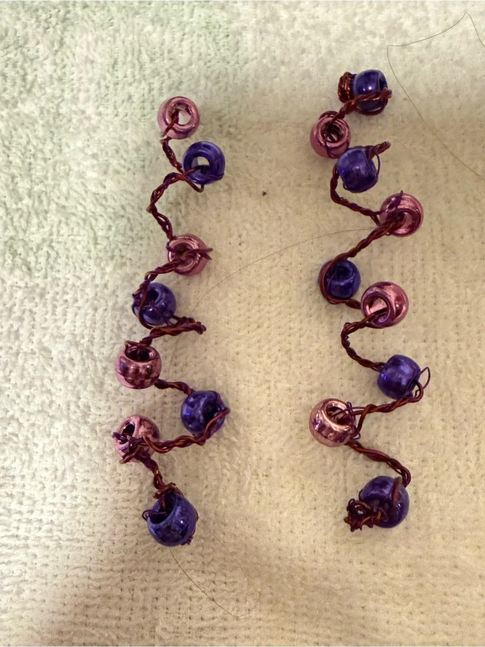 Purple & Pink Beaded Hair Wraps for Women kids 4